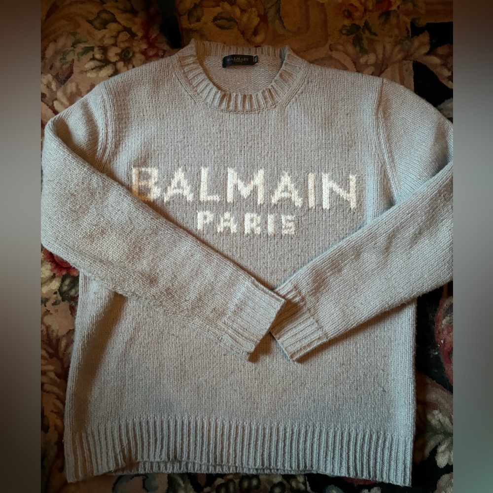 Balmain Paris Men’s Sweater Gray Size L